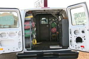 How do you repair the air conditioning system in a truck?